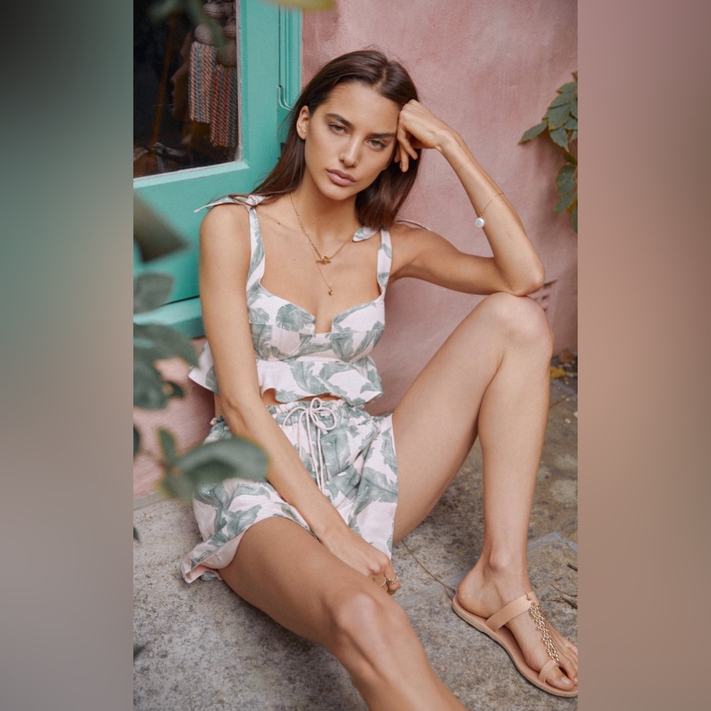 Significant Other Coraline Bustier Crop Top, Tropical, size 2, NWT